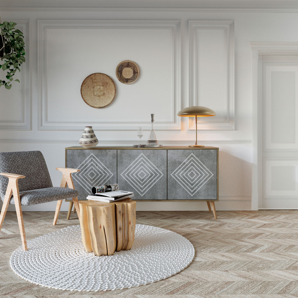 POLYGONAL ARTISTRY 3-Door Sideboard