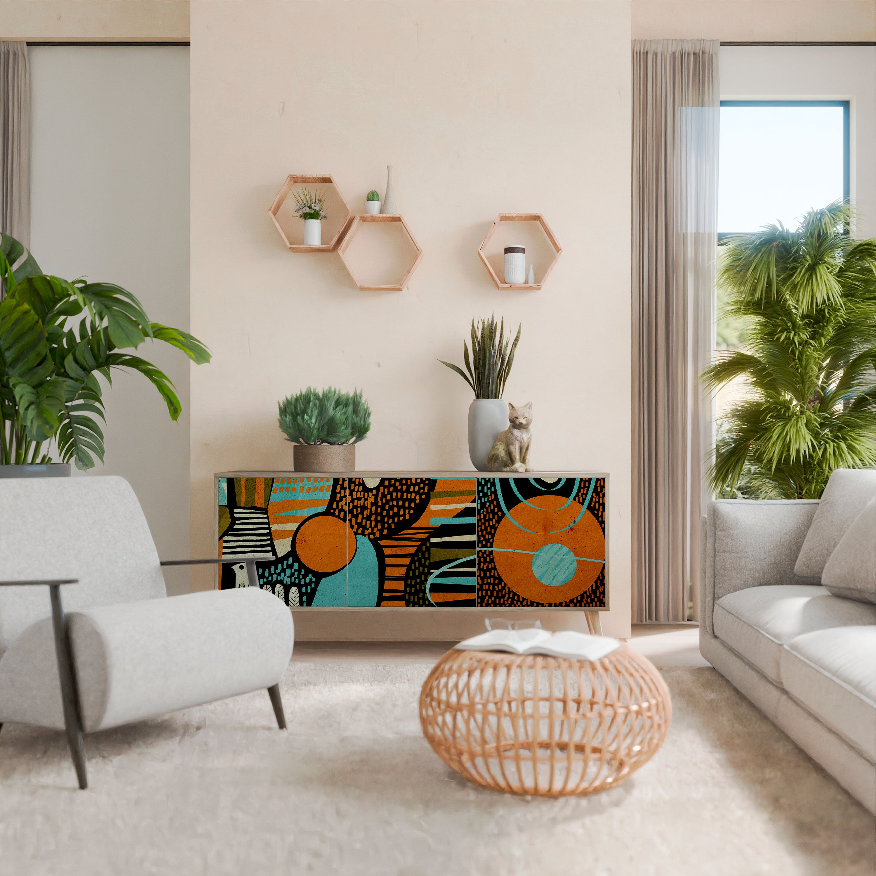 GEODE GLIMMER Třídveřová komoda