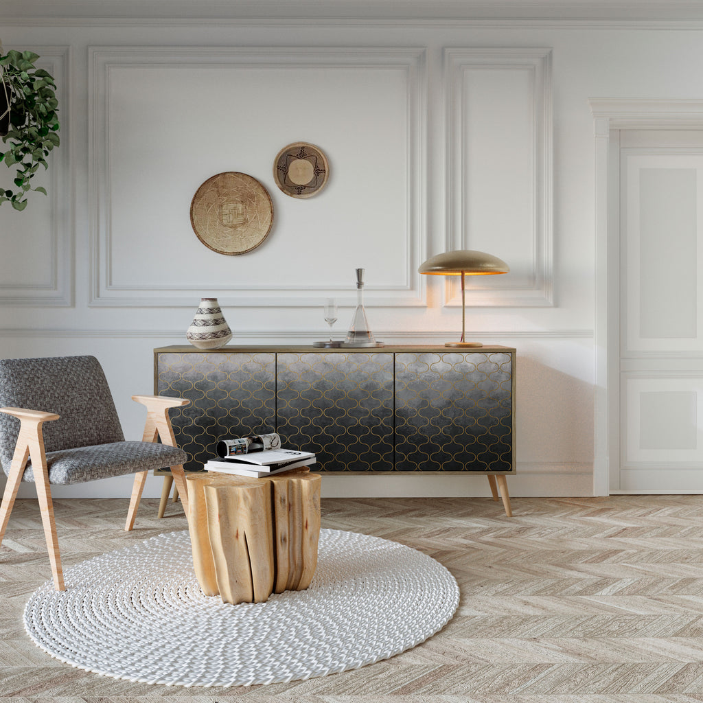 TESSELATED GRAYISH 3-Door Sideboard