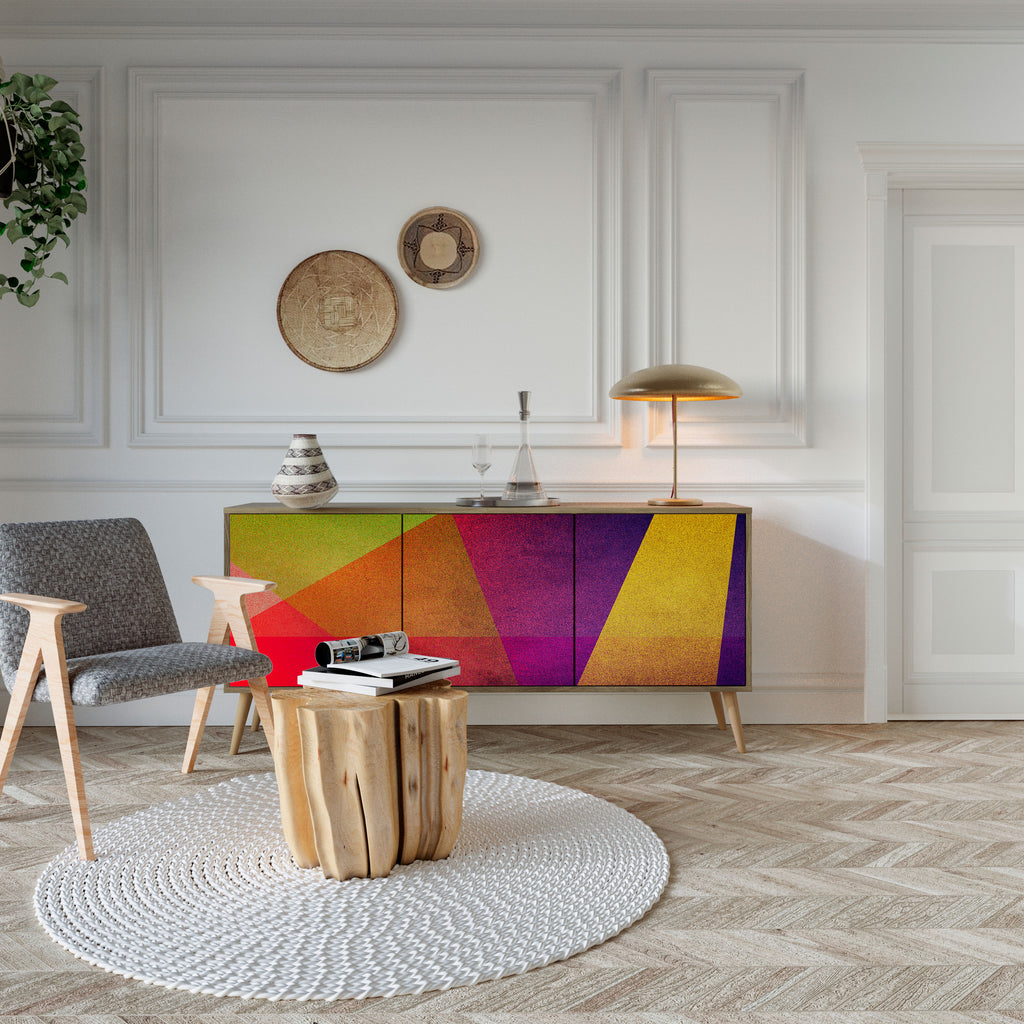 VIVID GEOMETRY Třídveřová komoda