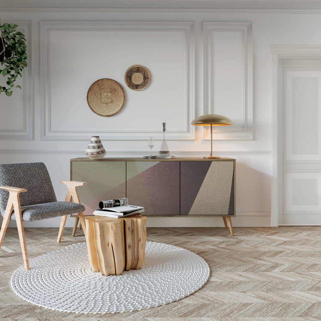 BEIGE GEOMETRY Třídveřová komoda