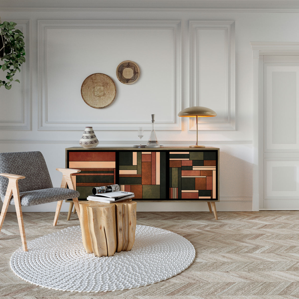 FIGURES OF NATURE Třídveřová komoda