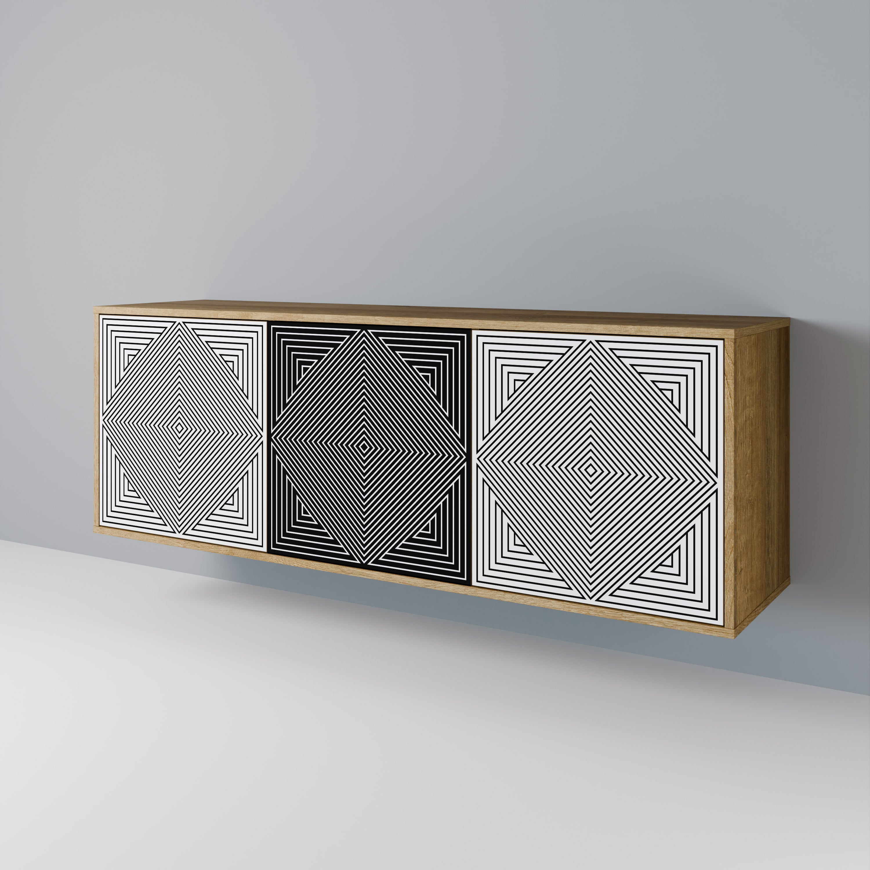 POLYGON ILLUSION 3-Door Sideboard