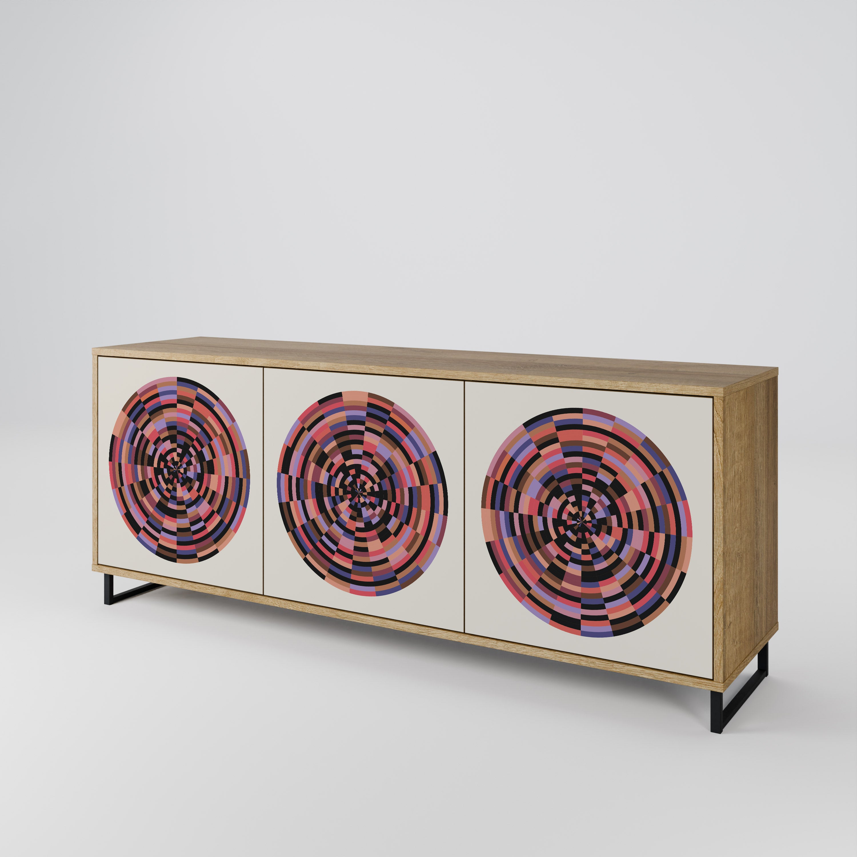 BROWN CIRCLES 3-Door Sideboard