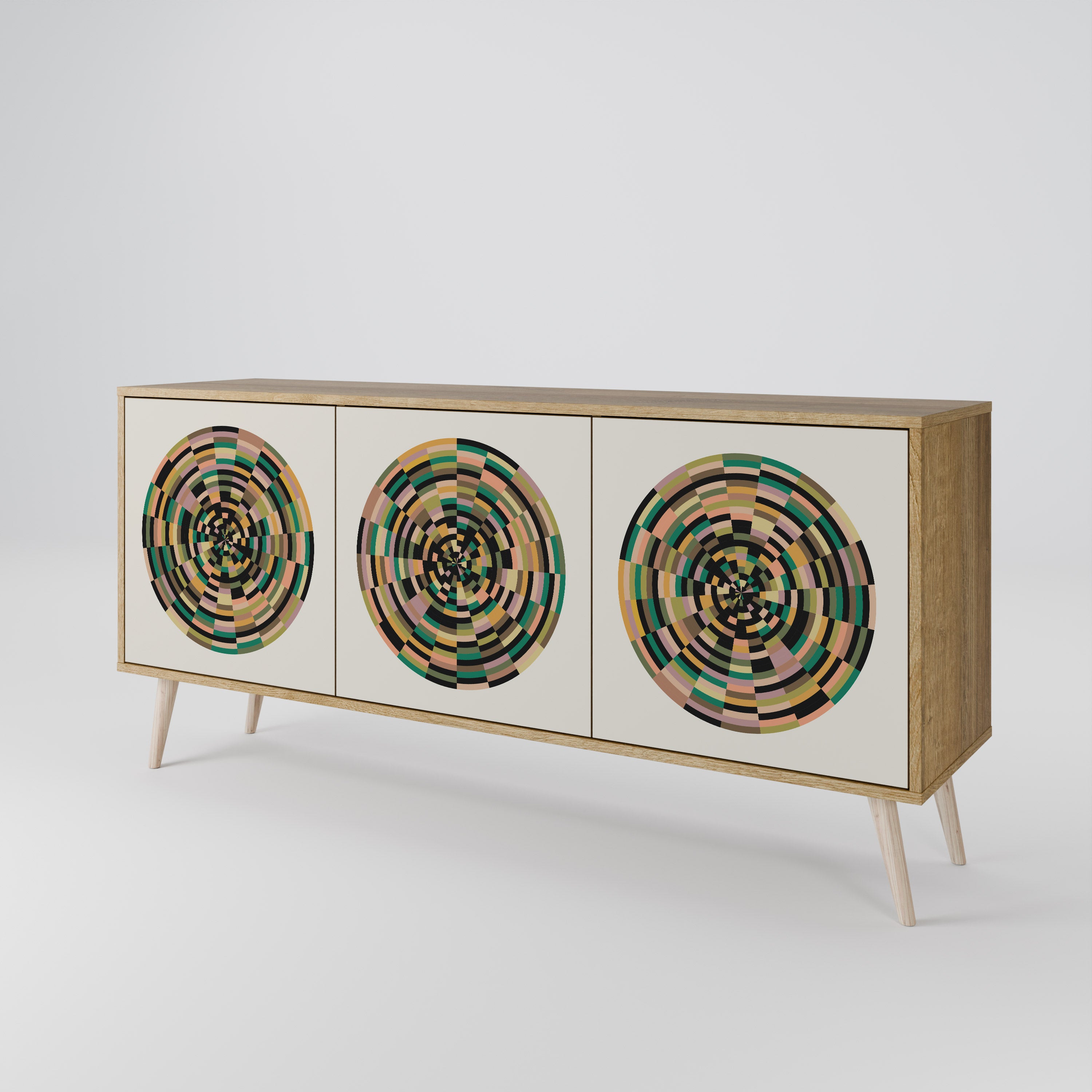GREEN CIRCLES 3-Door Sideboard