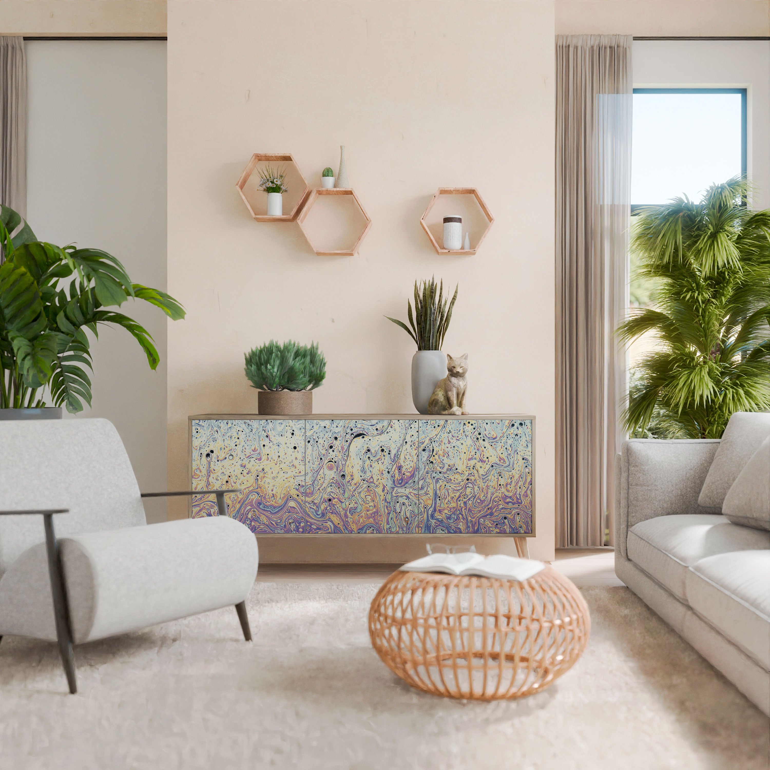 MOSAIC OF COLORS 3-Door Sideboard