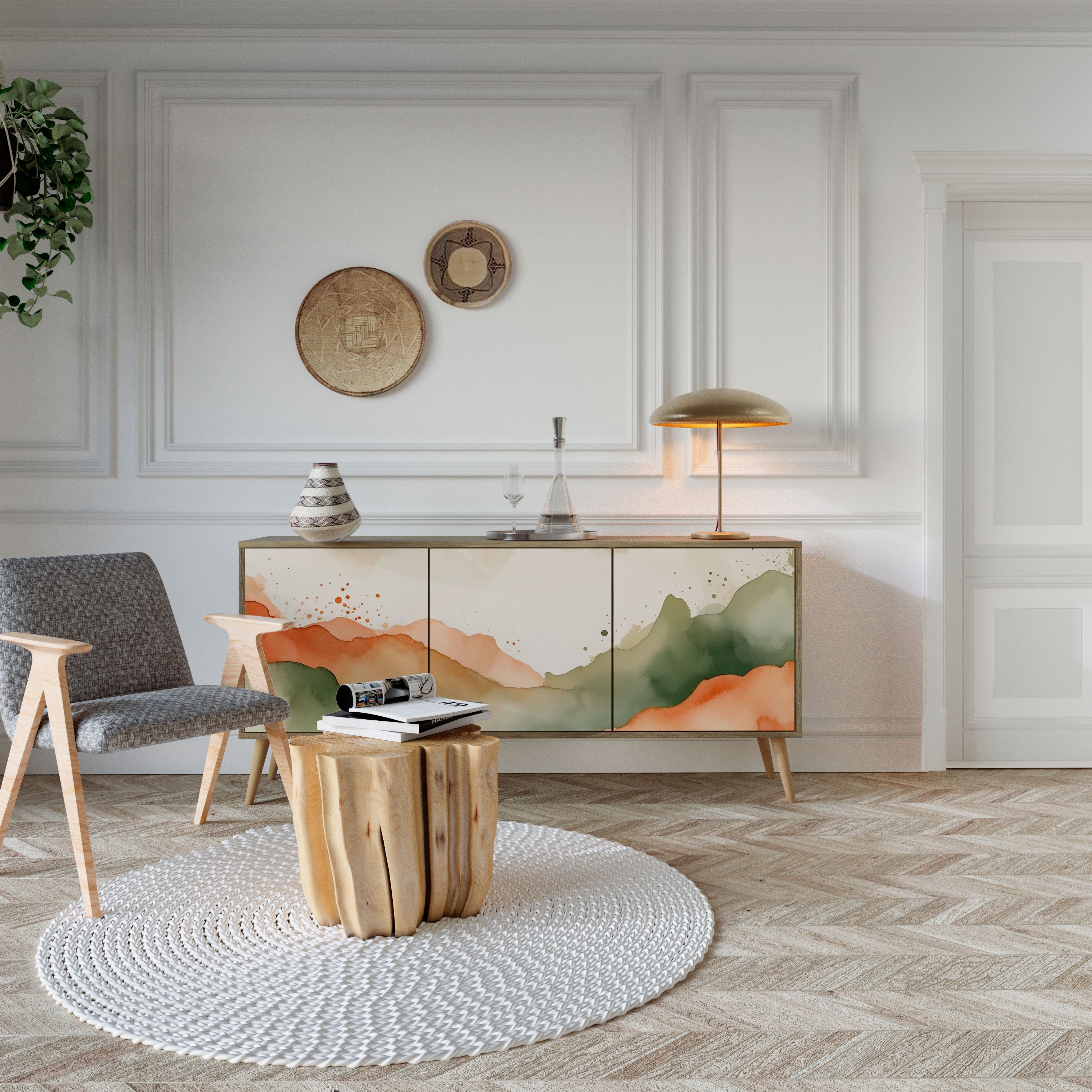 WATERCOLOUR PEAKS 3-Door Sideboard