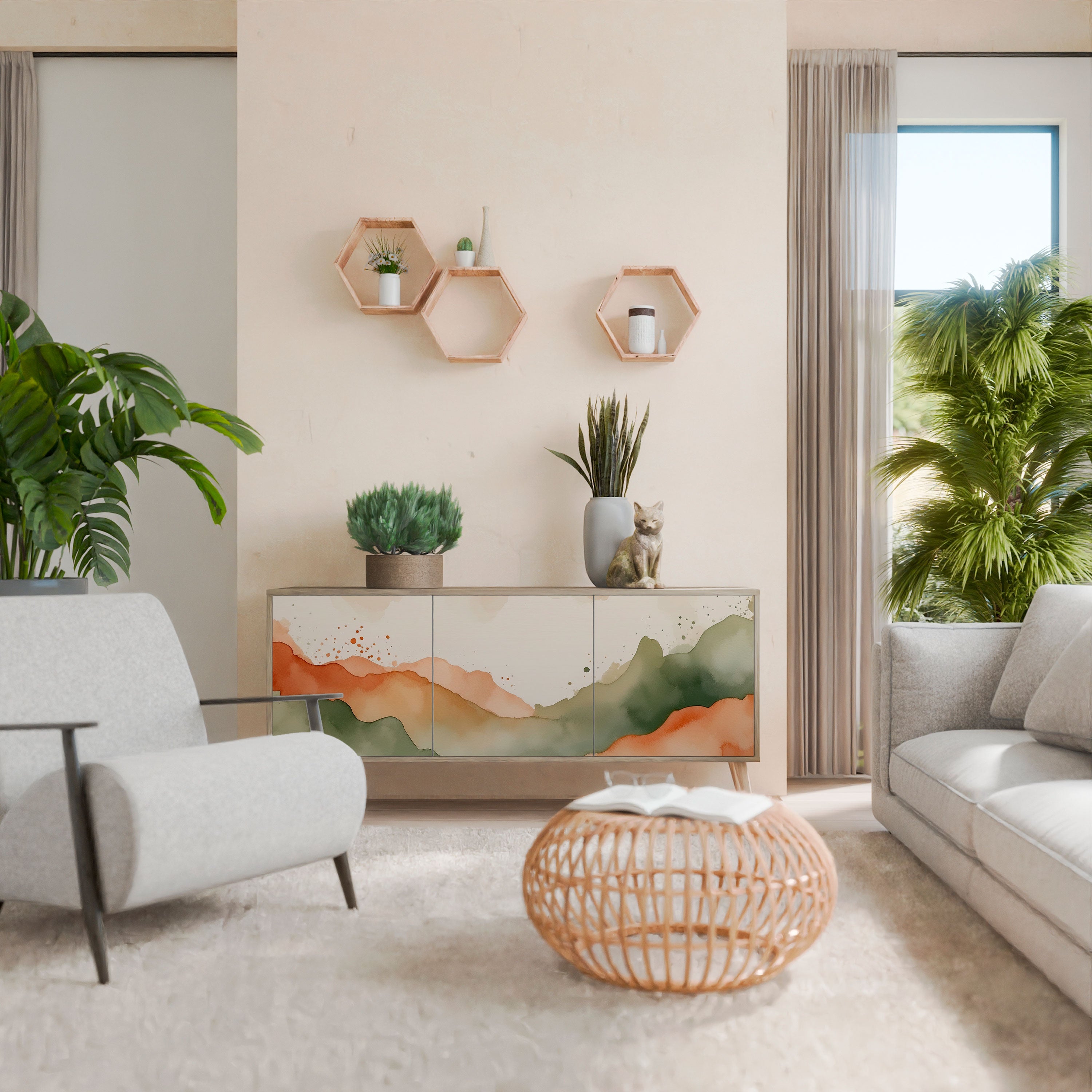 WATERCOLOUR PEAKS 3-Door Sideboard