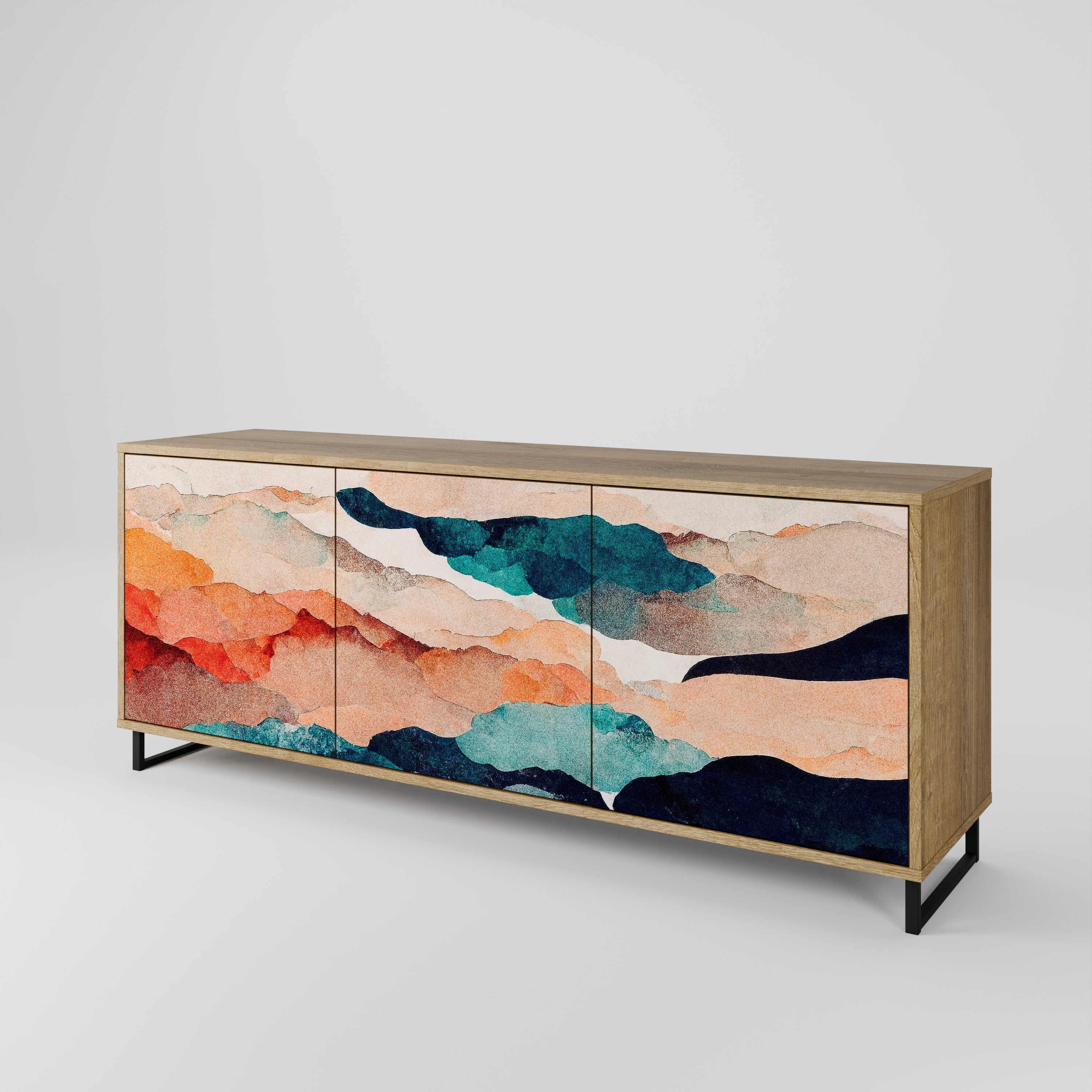 ABSTRACT LANDSCAPE 3-Door Sideboard