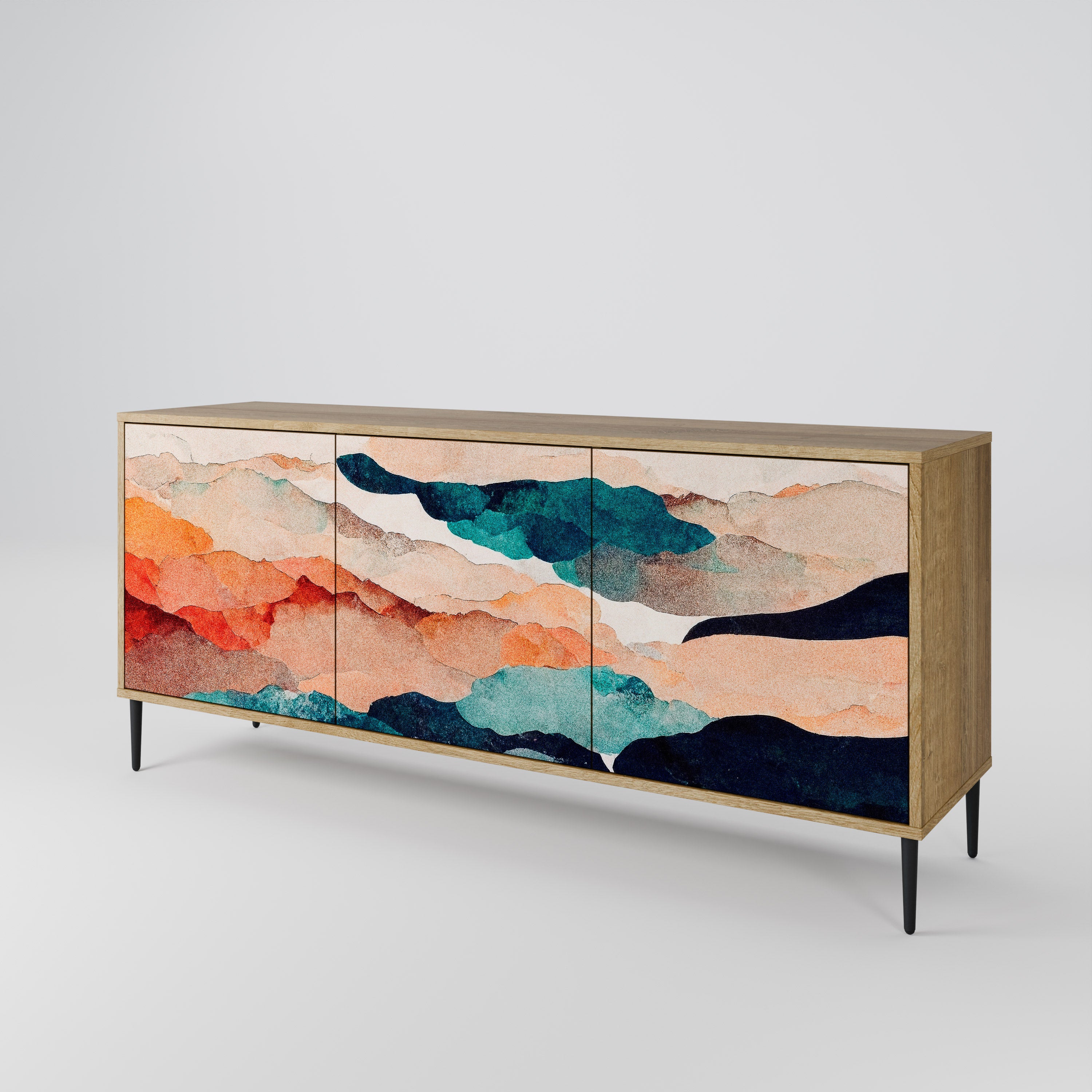 ABSTRACT LANDSCAPE 3-Door Sideboard