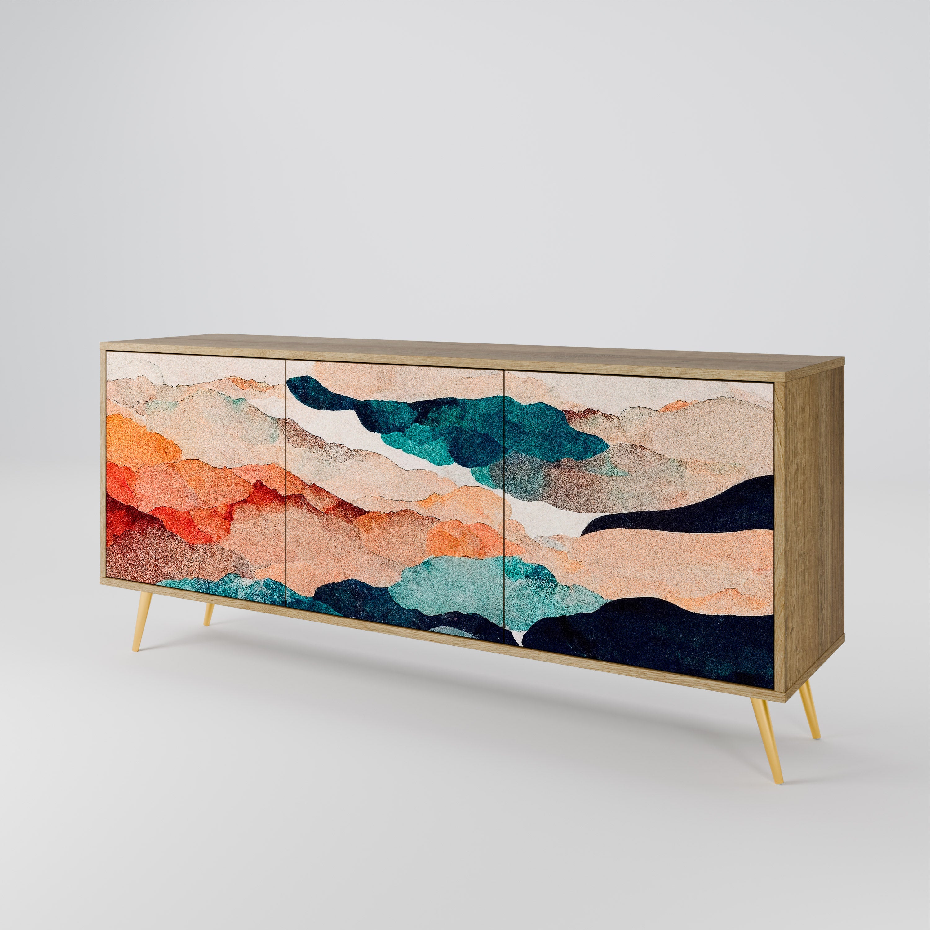 ABSTRACT LANDSCAPE 3-Door Sideboard