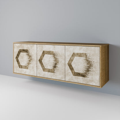 HEXAGONAL SHAPES Třídveřová komoda