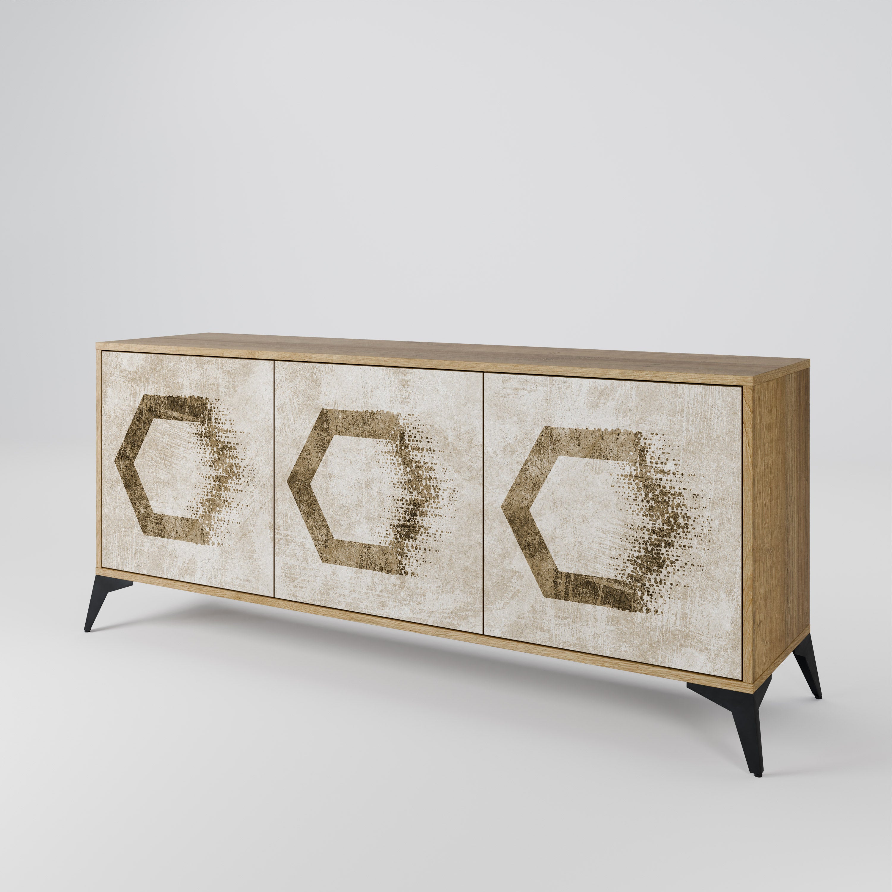 HEXAGONAL SHAPES 3-Door Sideboard