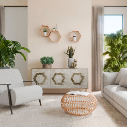 HEXAGONAL SHAPES Třídveřová komoda