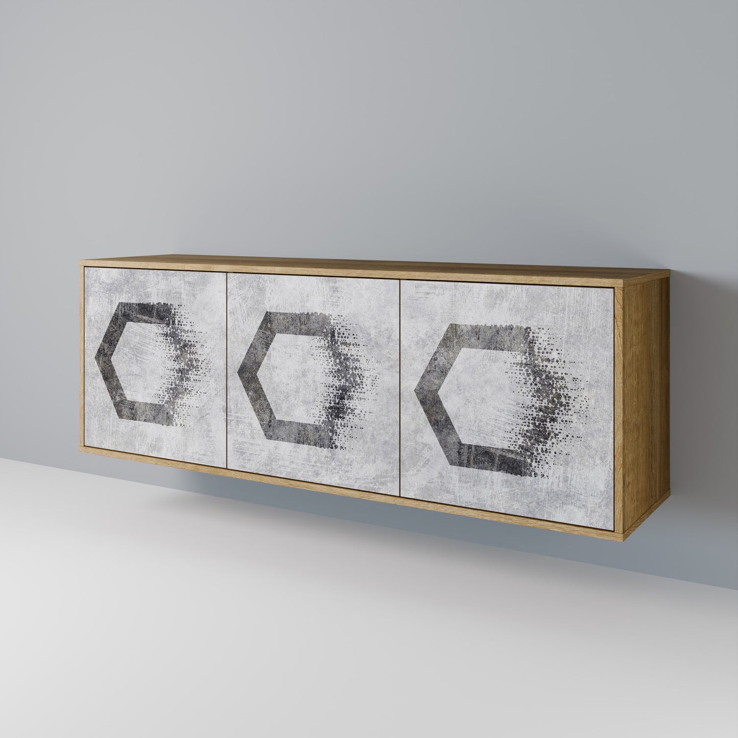 HEXAGONAL FIGURES Třídveřová komoda