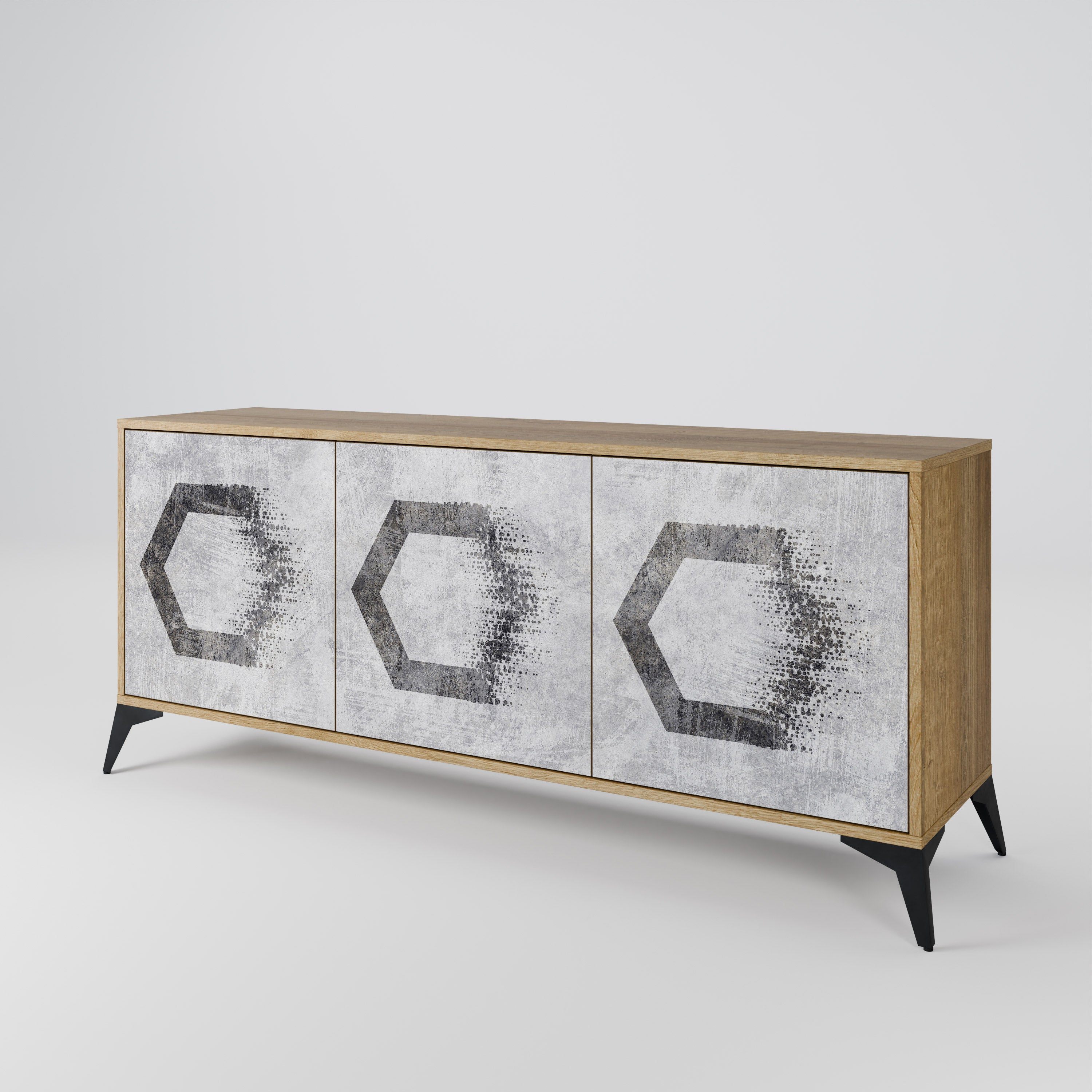HEXAGONAL FIGURES 3-Door Sideboard