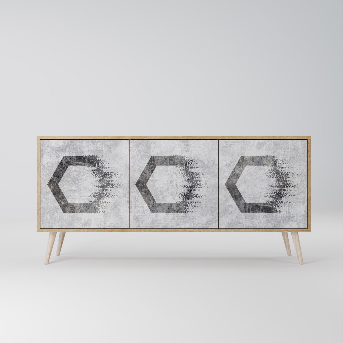 HEXAGONAL FIGURES Třídveřová komoda