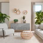 CONCRETE ZIG ZAG Třídveřová komoda