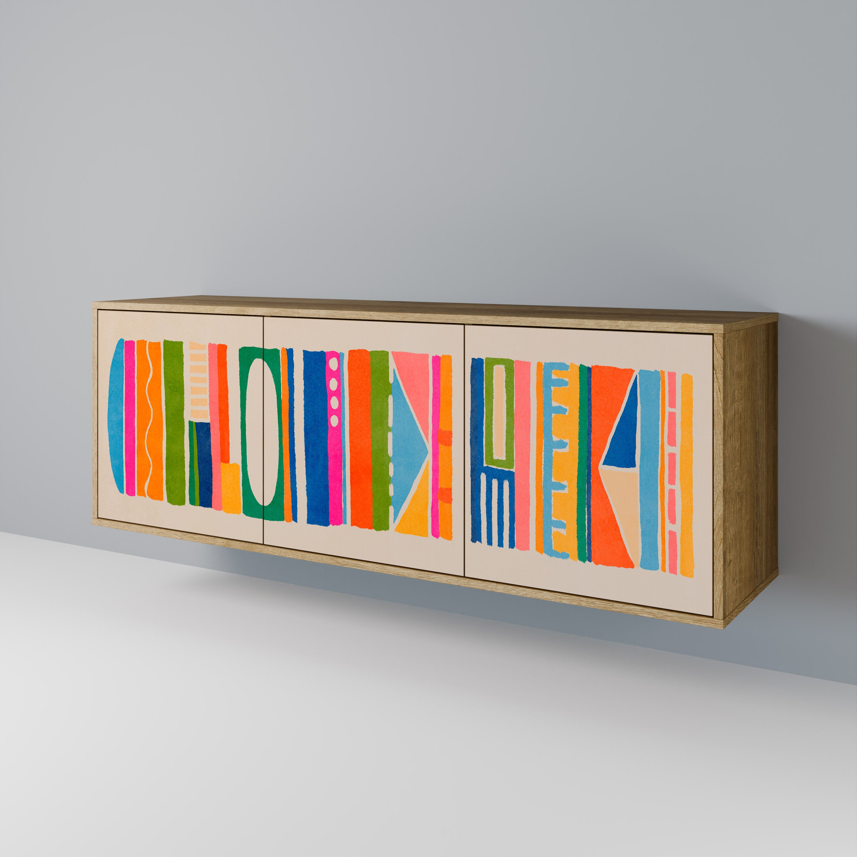 GEOMETRIC SHINE Třídveřová komoda