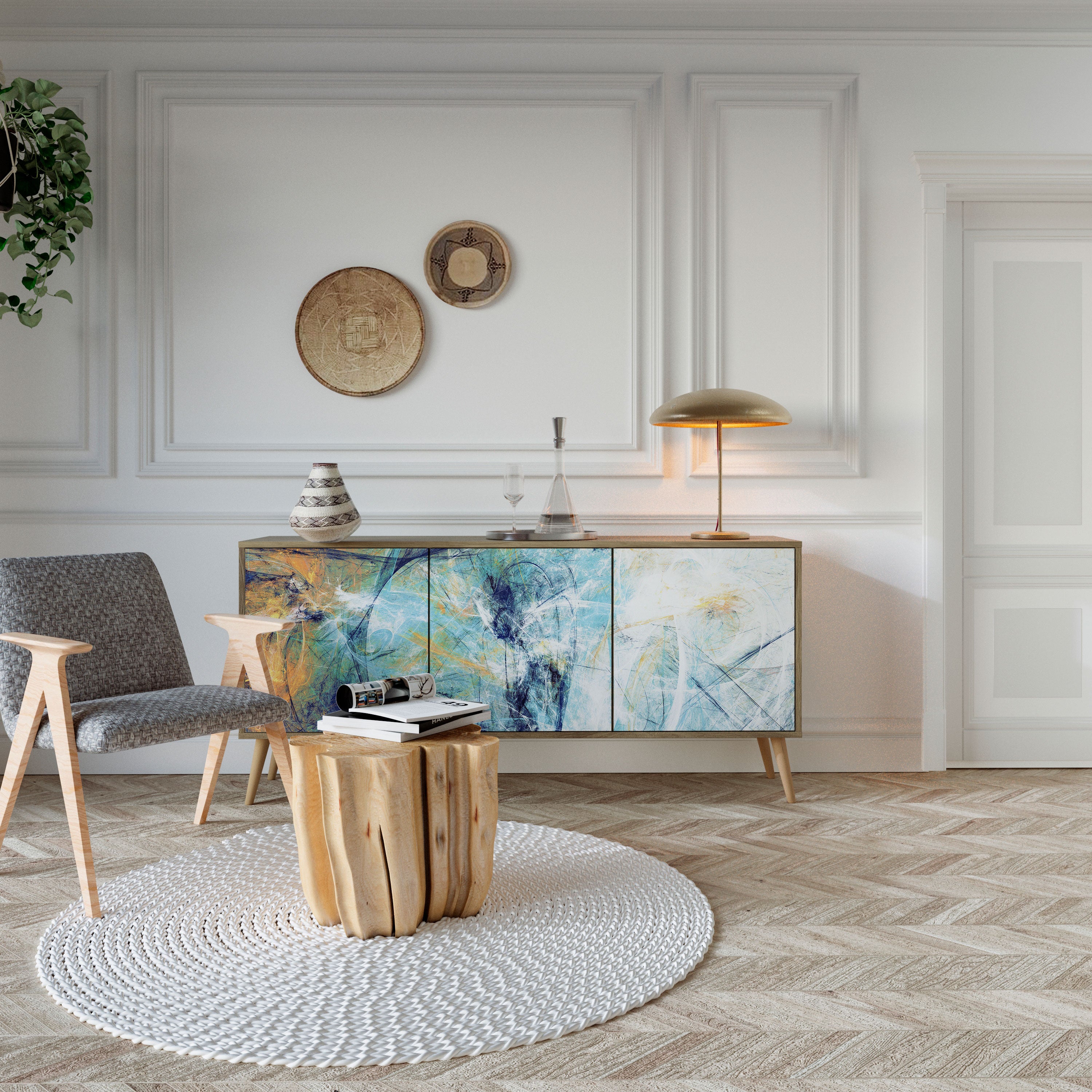 ABSTRACT THOUGHTS 3-Door Sideboard