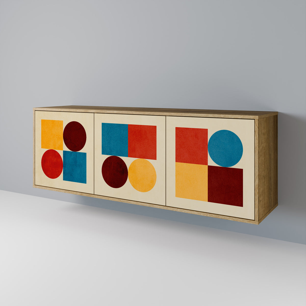 GEOMETRIC PUZZLE Třídveřová komoda