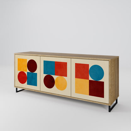 GEOMETRIC PUZZLE Třídveřová komoda