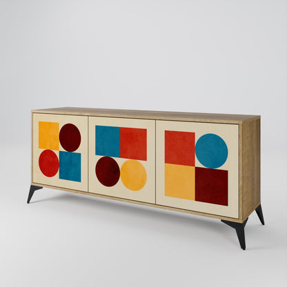 GEOMETRIC PUZZLE Třídveřová komoda