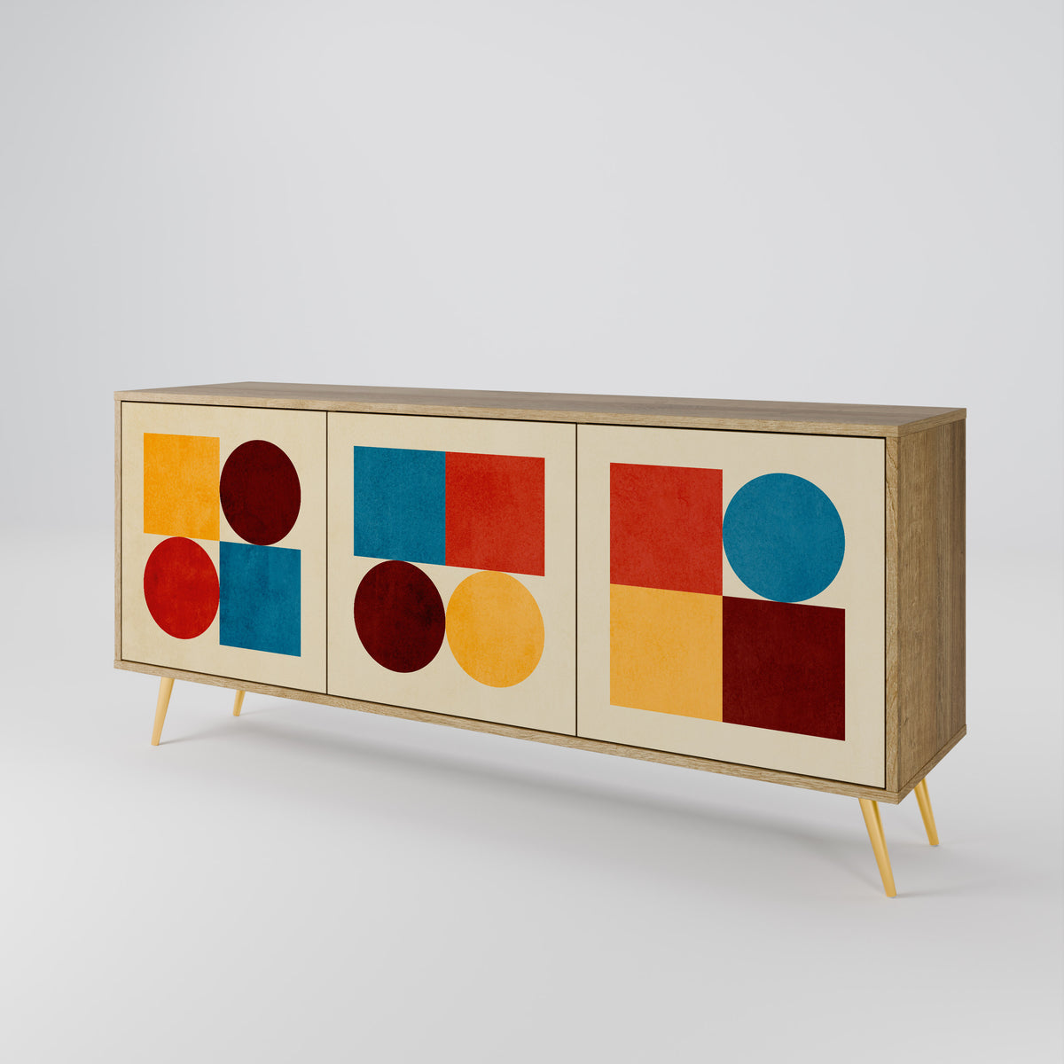 GEOMETRIC PUZZLE Třídveřová komoda