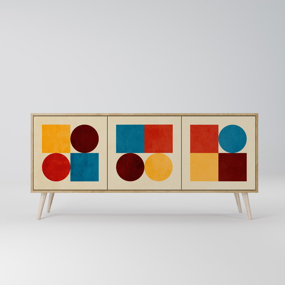 GEOMETRIC PUZZLE Třídveřová komoda