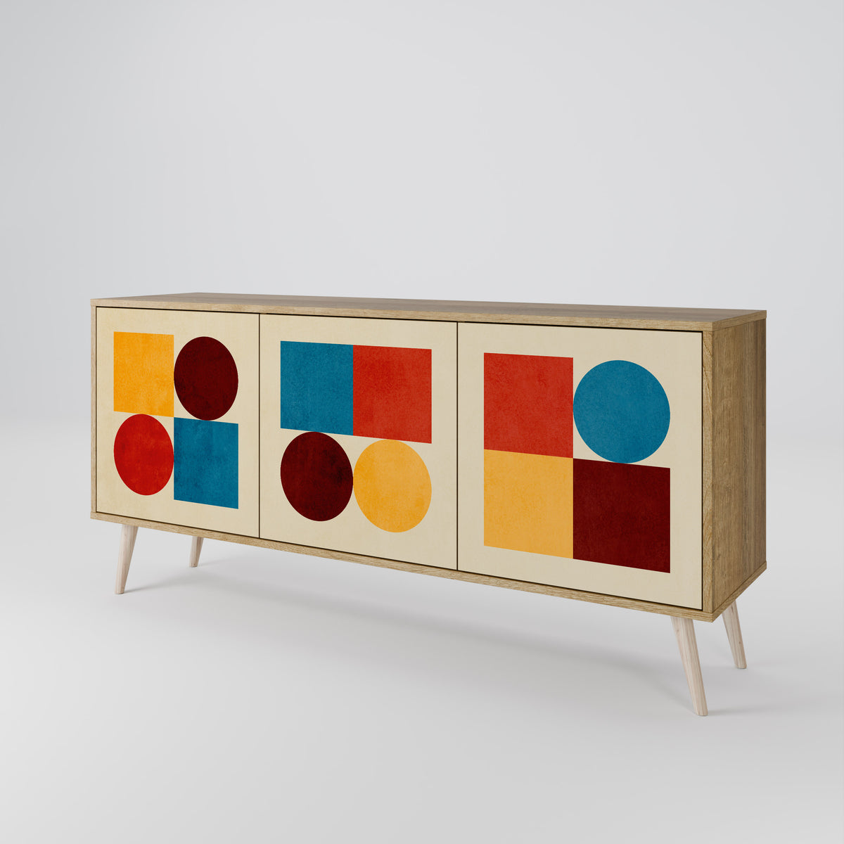 GEOMETRIC PUZZLE Třídveřová komoda