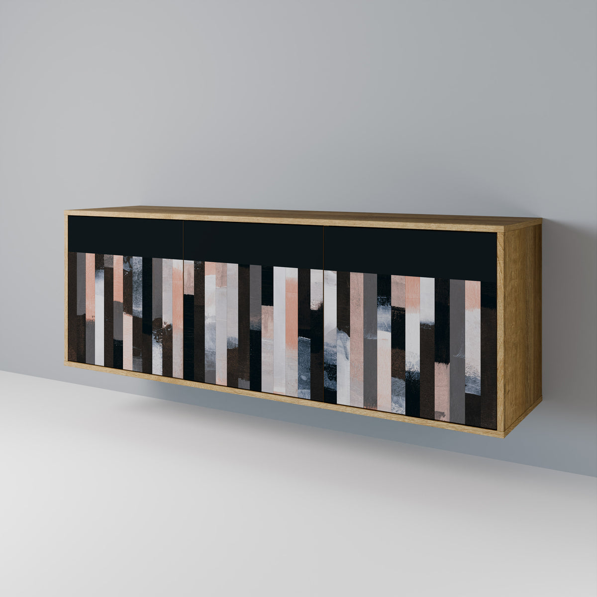 COLLAGE OF RECTANGLES Třídveřová komoda