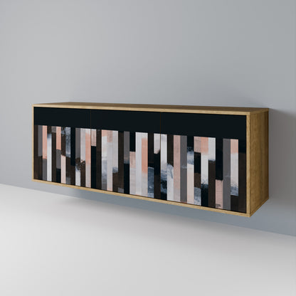 COLLAGE OF RECTANGLES Třídveřová komoda