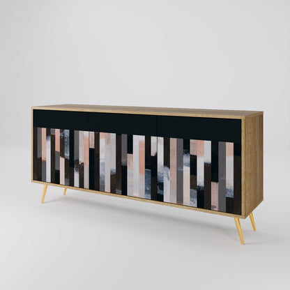 COLLAGE OF RECTANGLES Třídveřová komoda