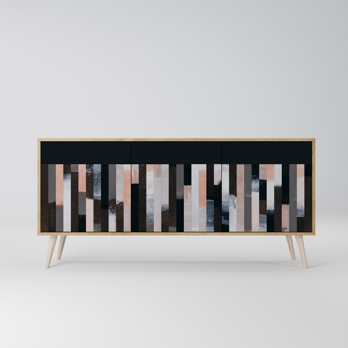 COLLAGE OF RECTANGLES Třídveřová komoda