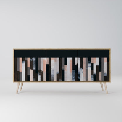 COLLAGE OF RECTANGLES Třídveřová komoda