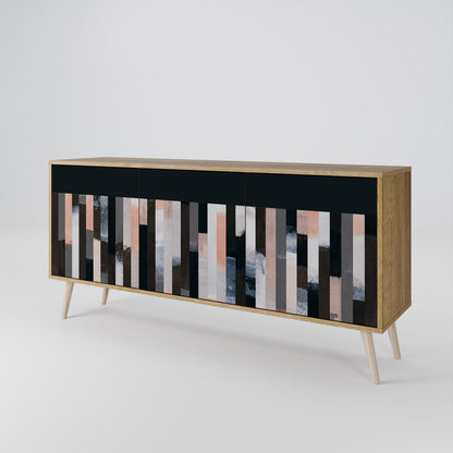 COLLAGE OF RECTANGLES Třídveřová komoda
