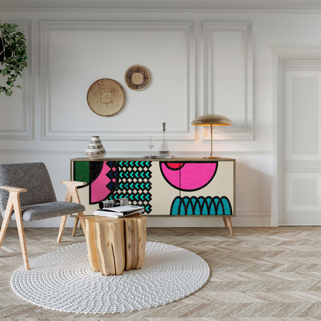 GEOMETRIC RHAPSODY Třídveřová komoda