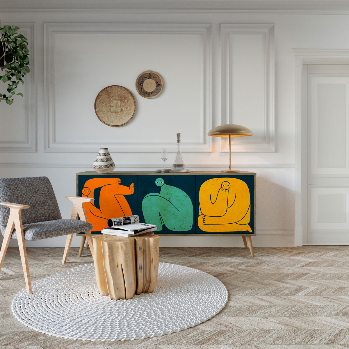 TOGETHER BUT SEPARATELY Třídveřová komoda