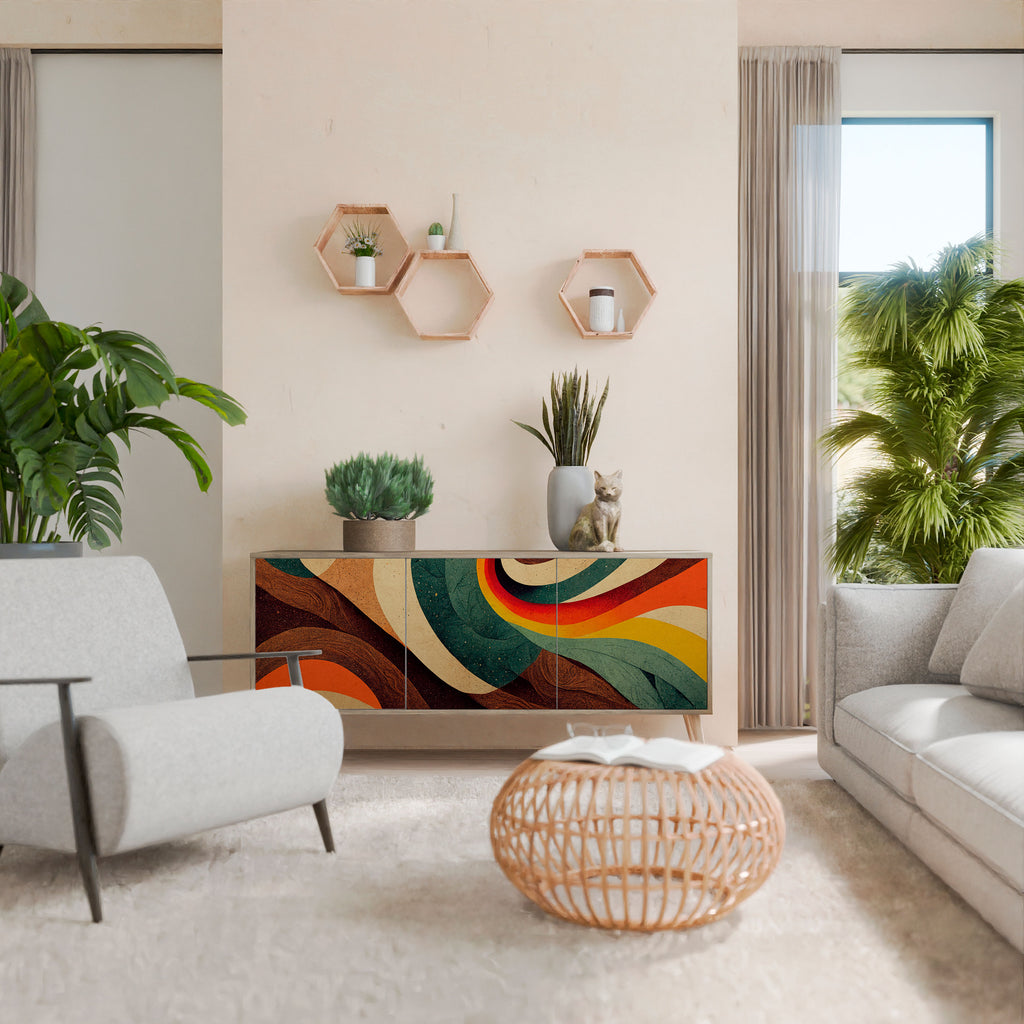COLORFUL STRANDS 3-Door Sideboard