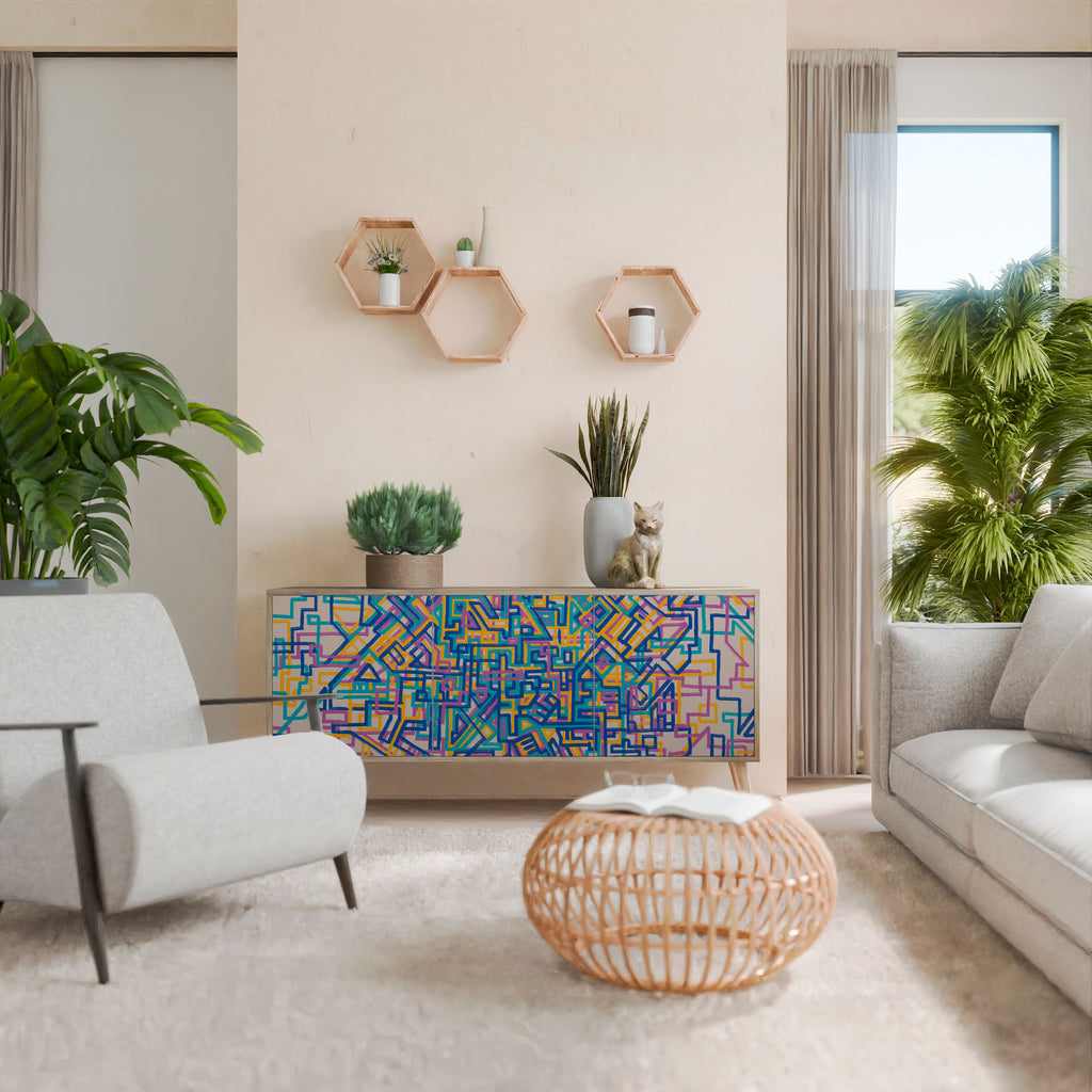 MEMORIES MAP Třídveřová komoda