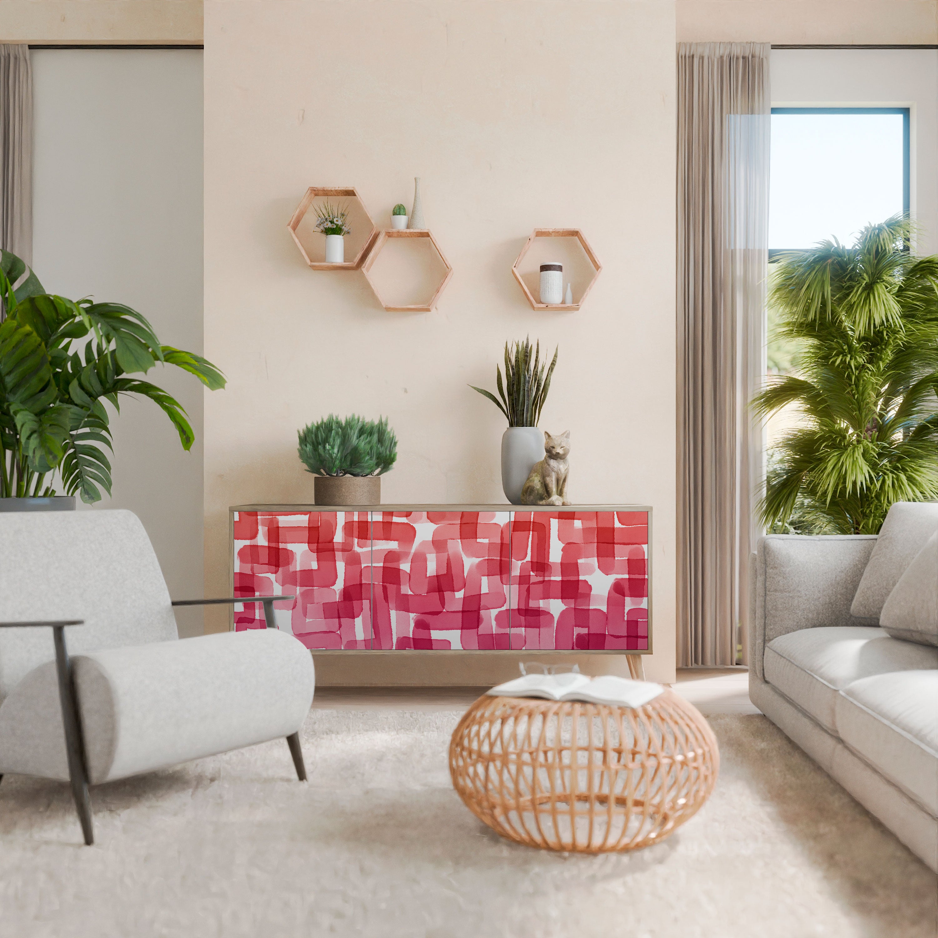 KALEIDOSCOPIC CUBISM 3-Door Sideboard