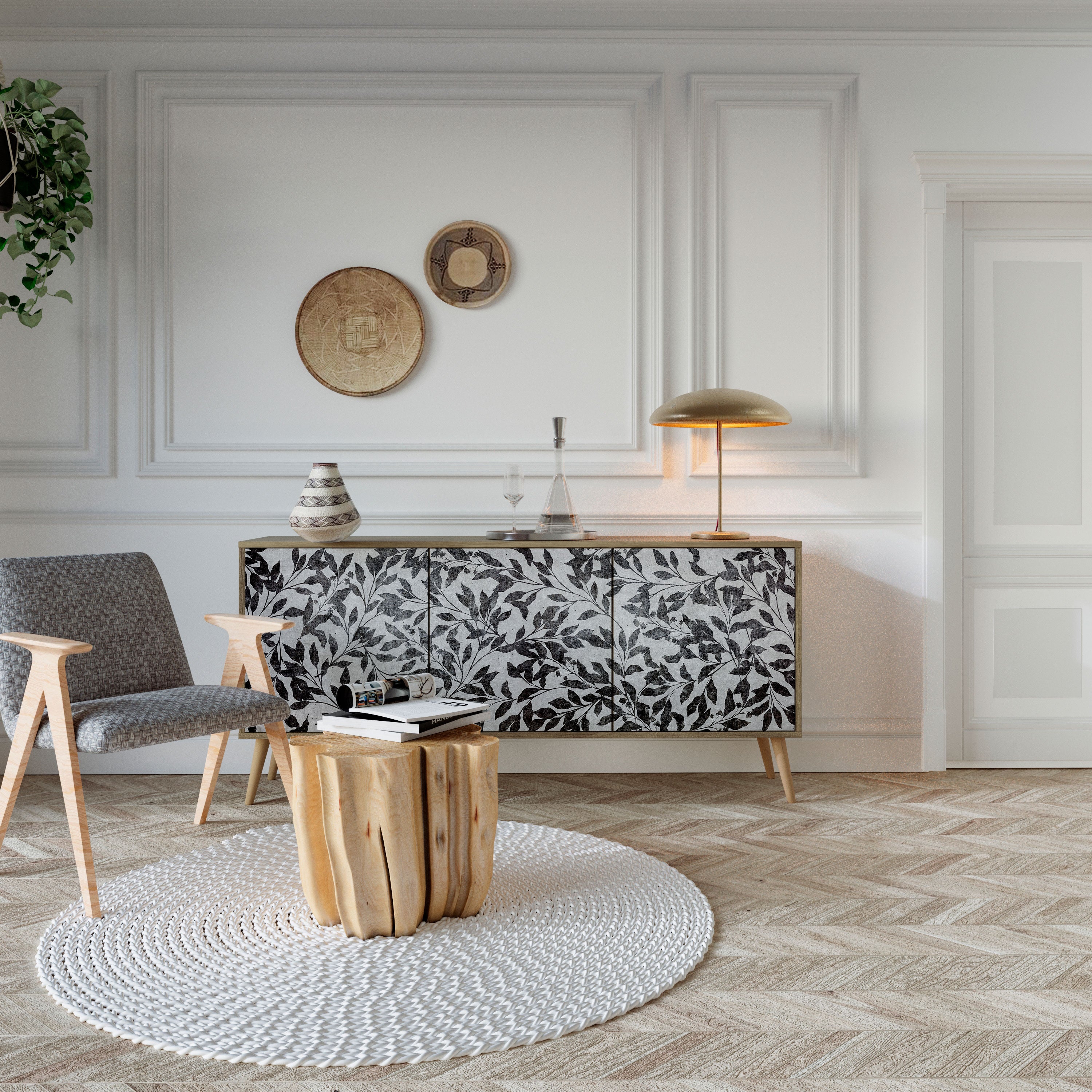 CHARCOAL SPROUT 3-Door Sideboard