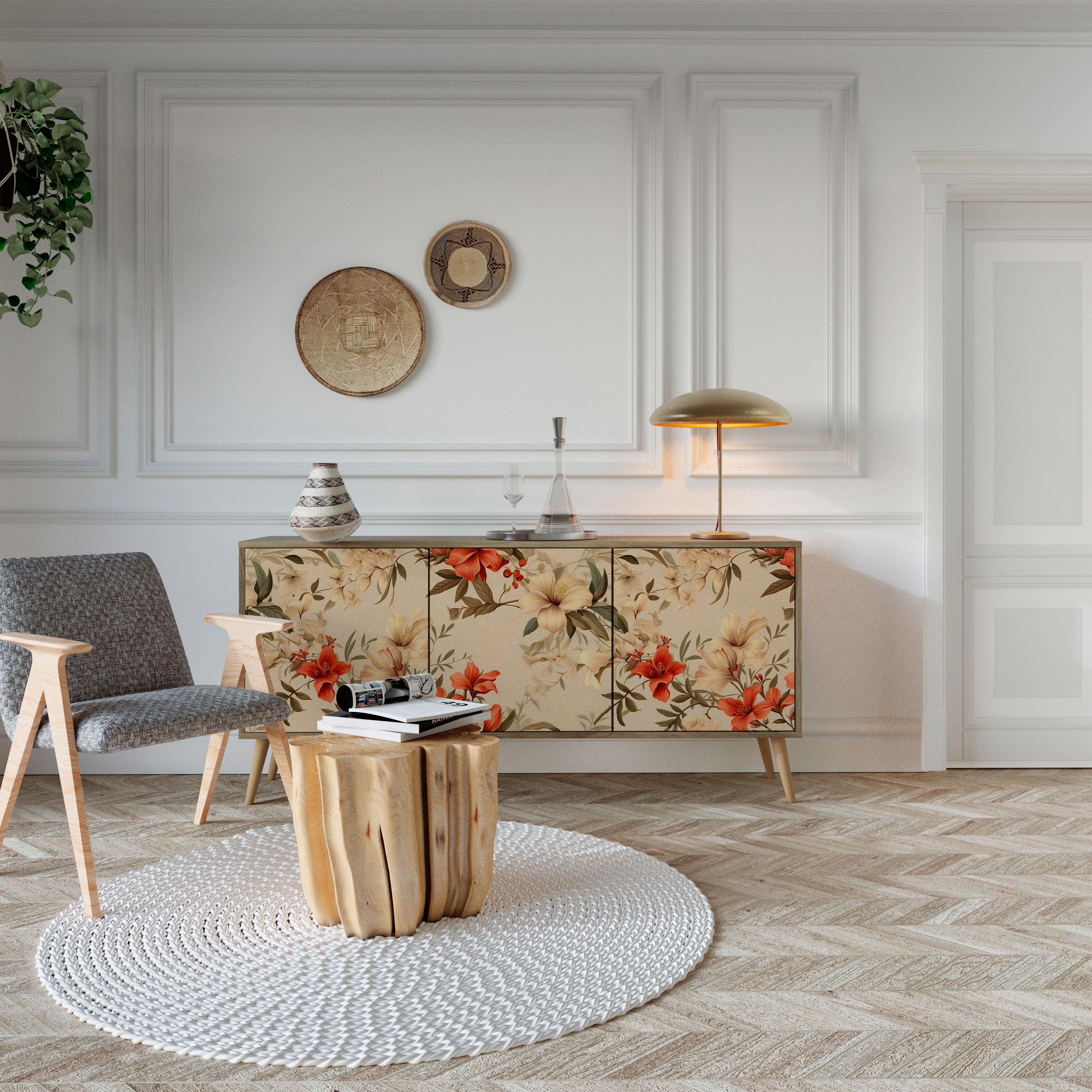 BLOOMING HARMONY 3-Door Sideboard