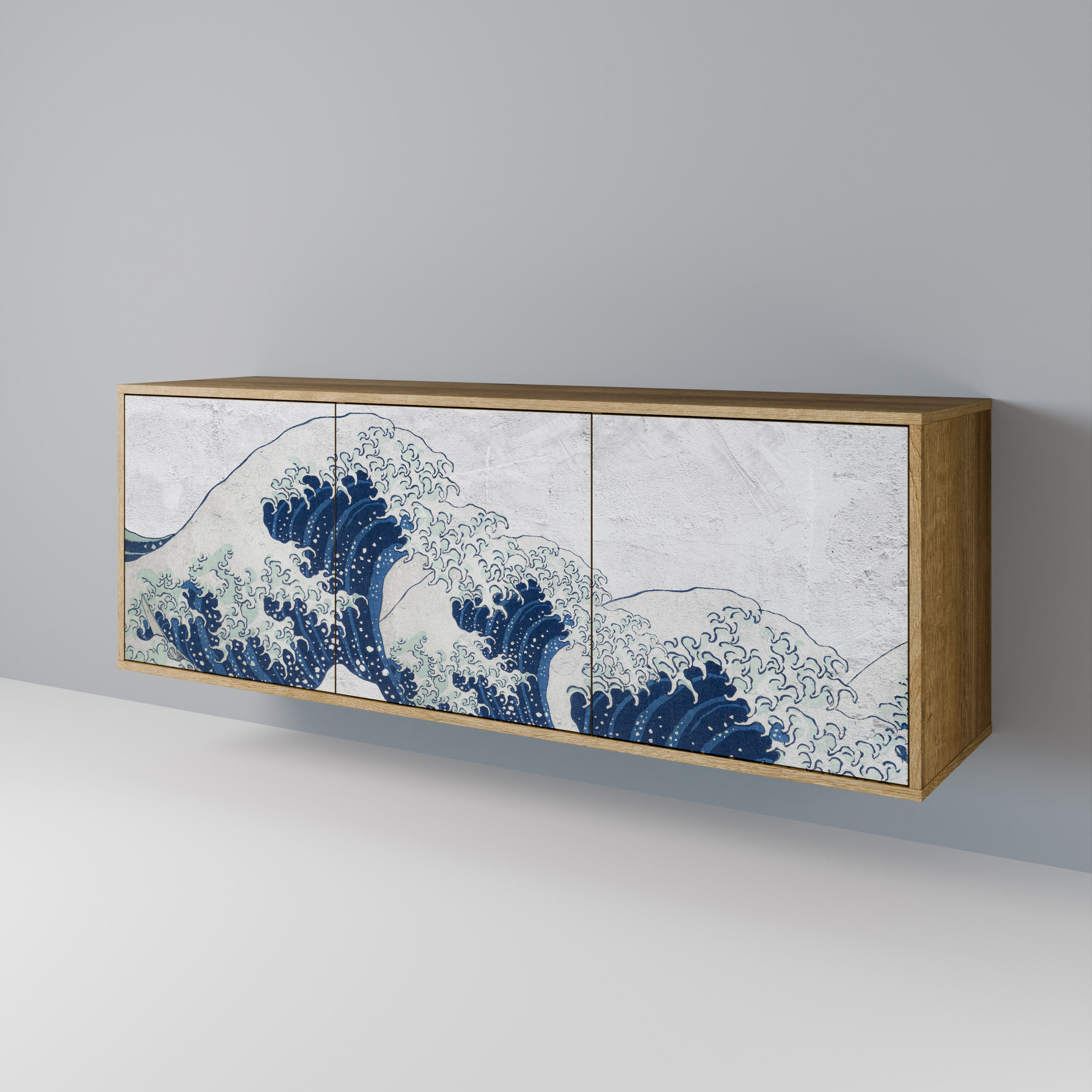 THE GREAT WAVE AT KANAGAWA 3-Door Sideboard