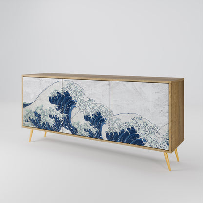 THE GREAT WAVE AT KANAGAWA Třídveřová komoda