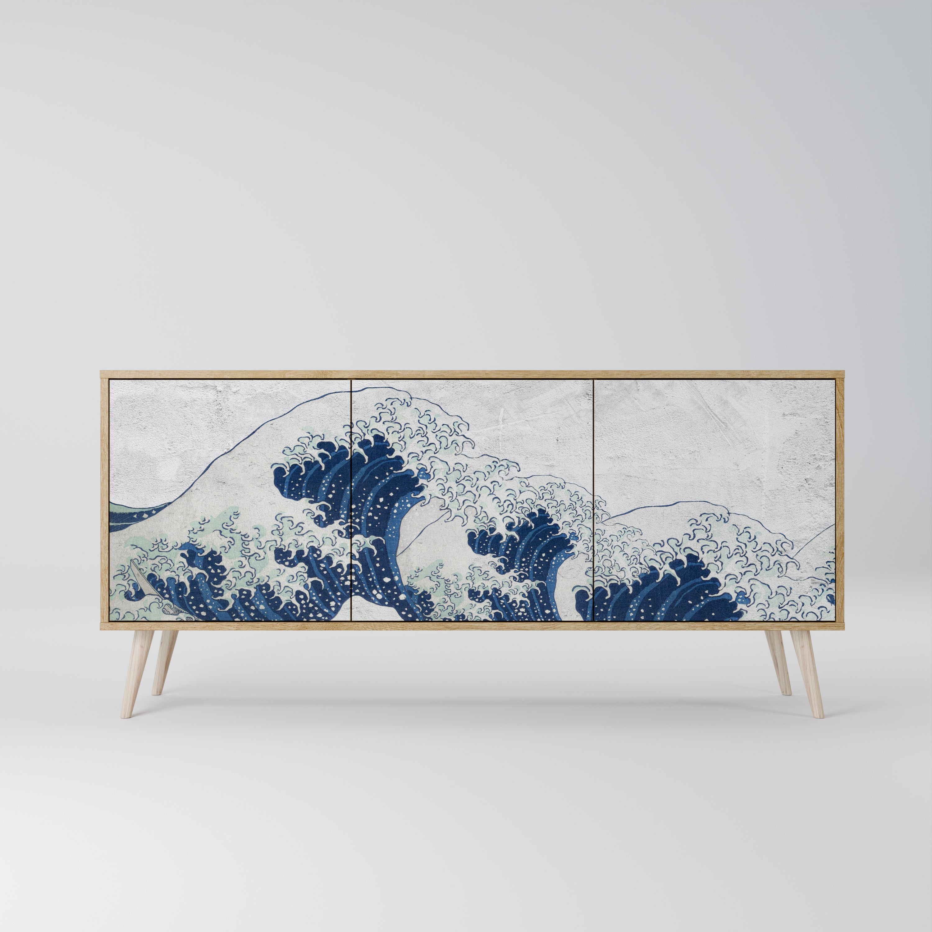 THE GREAT WAVE AT KANAGAWA 3-Door Sideboard