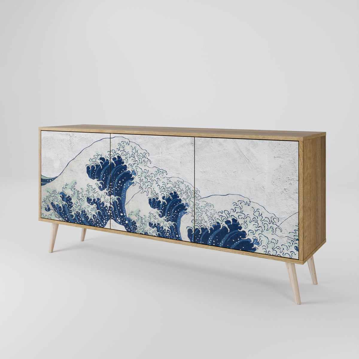 THE GREAT WAVE AT KANAGAWA Třídveřová komoda