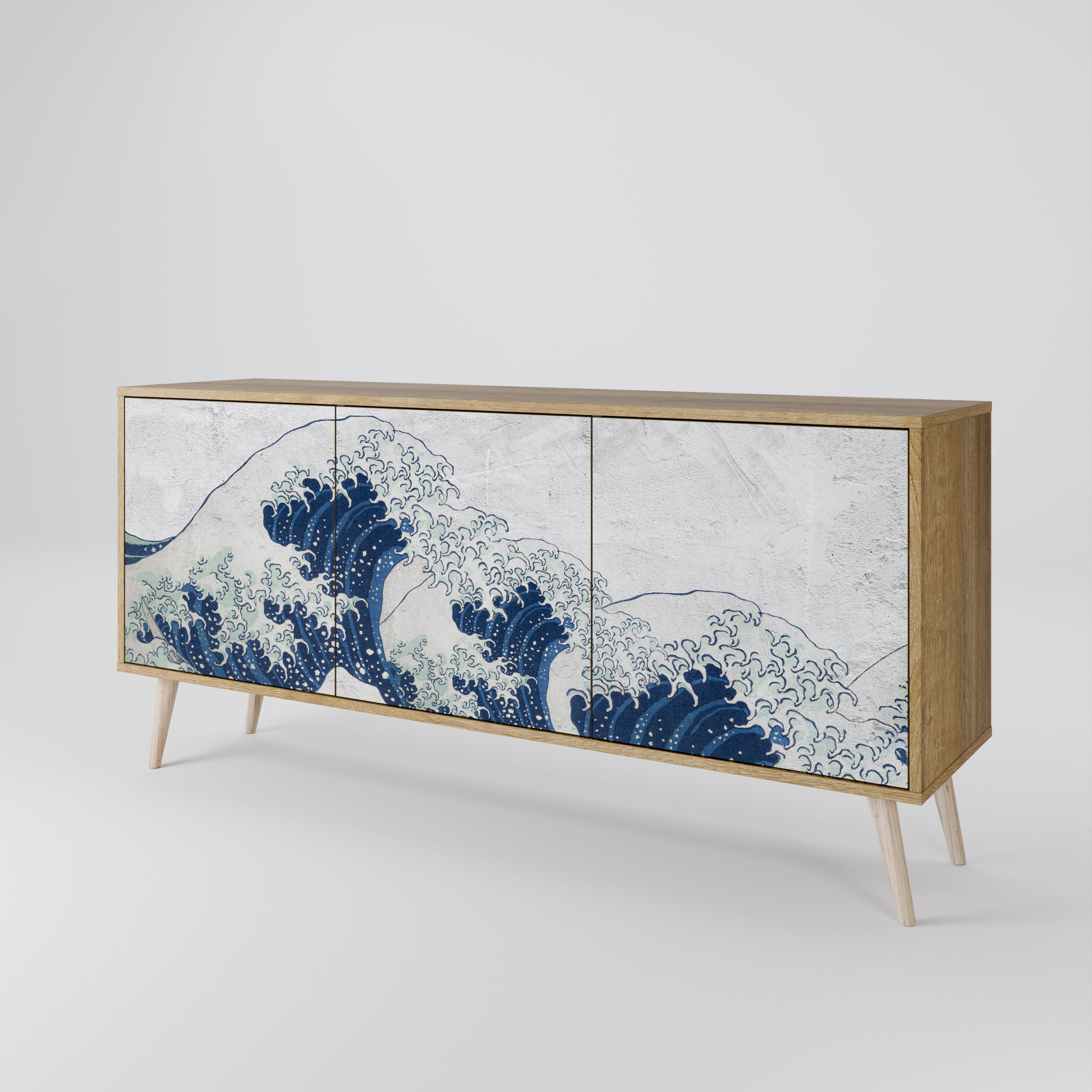 THE GREAT WAVE AT KANAGAWA 3-Door Sideboard