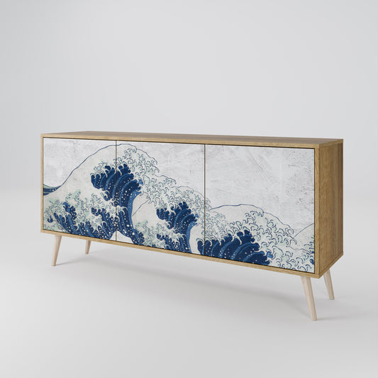 THE GREAT WAVE AT KANAGAWA Třídveřová komoda