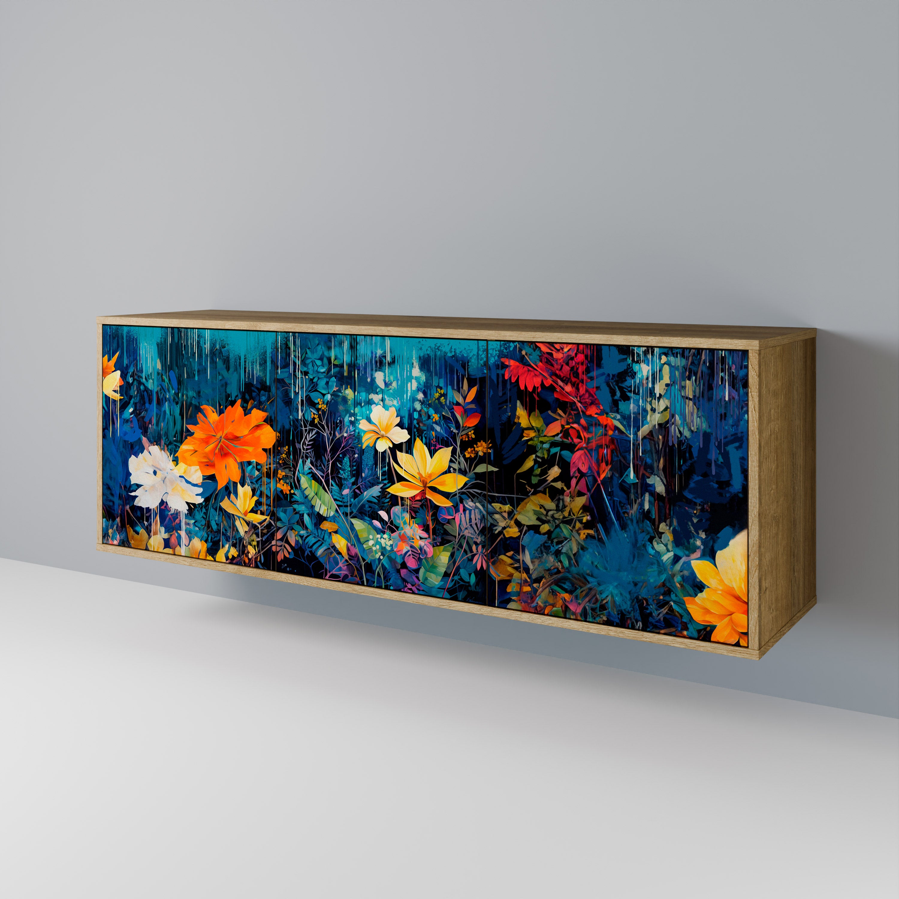 MIDNIGHT BLOSSOM 3-Door Sideboard